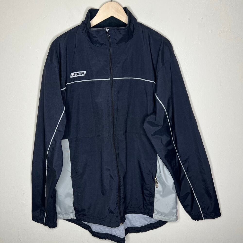 BAUER New England Huskies Junior Hockey Jacket XL Mens Vented Sportswear Black